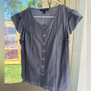 Calvin Klein flutter sleeve top S cotton blouse